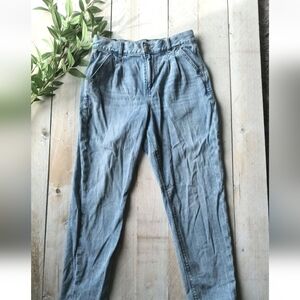 American Eagle Pinstriped Denim Blue Jeans High-rise Size 4 Short